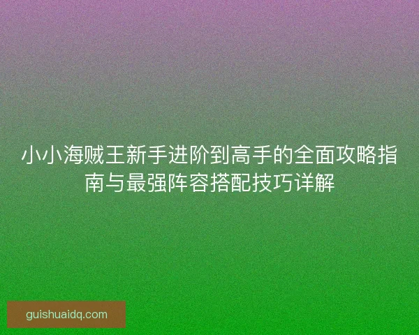 小小海贼王新手进阶到高手的全面攻略指南与最强阵容搭配技巧详解